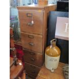 An Early 20th Century Oak Four Drawer Filing Cabinet