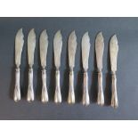 A Set of Eight .800 Continental Silver Fish Knives, 420g