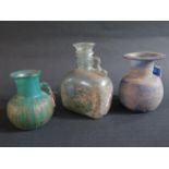 Three Antique Glass Vessels