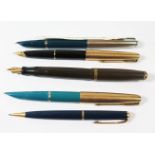 A Collection of Parker Fountain Pens including Duofold and 51