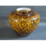 A Vintage Studio Tortoiseshell Glass Vase, 15cm tall