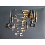 Austro Hungarian .800 and Sterling Silver Flatware etc., 521g weighable silver