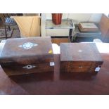 Two Victorian Walnut and Inalid Boxes