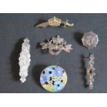 Six Silver and other Brooches