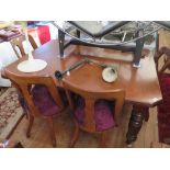 A Victorian Mahogany Wind Out Dining Table, with three leaves, 149-287 x 121cm