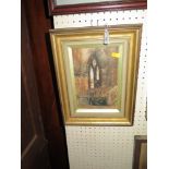 W.M. Lockhart, Church Interior, watercolour, framed & glazed