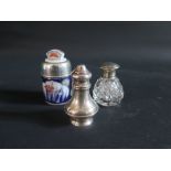 A Birmingham Silver Mounted Imari Pot, Scent Bottle etc.