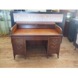 A Victorian Mahogany Twin Pedestal Roll Top Desk, 37(w) x 86(d) x 95(h) cm