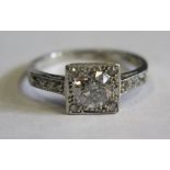 A Platinum and Diamond Ring, EDW .7ct, size K, 3.7g