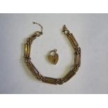 A 9ct Gold Gate Link Bracelet, 7.3g