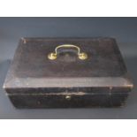 A Victorian PRIVATE SECRETARY TO THE COMMANDER IN CHIEF Leather Bound Document Box, 46x30x16cm and