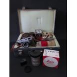 A Leica M2 - 1103699 35mm Camera, Elmar 1935045 1:2.8/50 lense, Elmarit 2315791 1:2.8/28 lense,