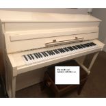 Yamaha (c1997) A Model MP70N upright piano in a bright white traditional case, with a silent system.