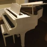 Elysian (c1987) A 5ft 2in grand piano in a white case on square tapered legs;