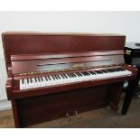 Welmar (c1971) A 112cm upright piano in a satin mahogany case. AMENDMENT Is (c1972).