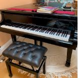 Yamaha (c2000) A 6ft 1in Model C3 grand piano in a bright ebonised case on square tapered legs;