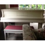 Steinway (c1925) A 5ft 10in Model O pianola grand in a white case on dual square tapered legs;