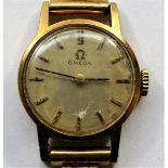 A ladies 9 carat gold cased Omega wrist