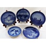 Five Royal Copenhagen porcelain plates;