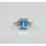 An 18 carat gold blue topaz and diamond