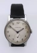 Longines, a vintage gents wristwatch with sub-second dial, case diameter 30mm.