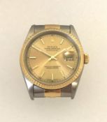 Rolex, a gents 1996 Oyster Perpetual Datejust bi metal wristwatch, model 16233, well kept with