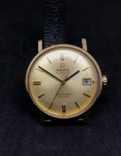 Omega, Seamaster De Ville gents automatic gold capped wristwatch with baton dial (some staining on