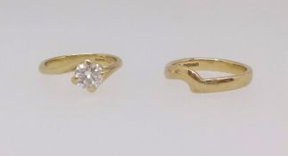 An 18ct diamond solitaire ring approx 0.64ct of good colour and clarity together with a 18ct