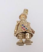 A 9ct gold charm of a clown, approx 17.3gms.