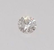 A single loose brilliant cut diamond approx 0.71ct, colour J-K, clarity SI2-P1, with copy of