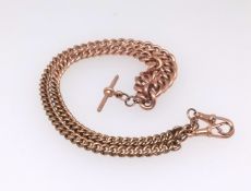 A 9ct rose gold Albert watch chain, approx 63.4gms.