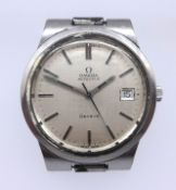 Omega, a 1974 gents stainless steel automatic date wristwatch with purchase guarantee dated 5th