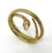 A 9ct gold snake necklace and matching bracelet, gross weight 60.7gms, the bracelet fitted with