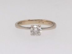 A diamond solitaire ring approx 0.30ct, with purchase invoice from Oman dated 2008, size K.