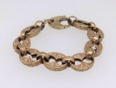 A 9ct gold patterned link bracelet approx 38gms.