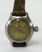 Tudor Oyster, a vintage ladies steel wristwatch, case diameter 25mm.