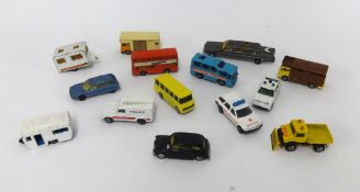 A collection of various diecast loose model cars including French Majorette, Corgi etc including