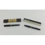 Parker, a fountain pen with 14ct nib No.25, boxed together with another fountain pen (2).