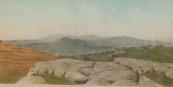S.W.Armstrong, watercolour 'Dartmoor', other moorland scenes, assortment of various prints including