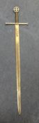 A replica Spanish Catholic King two handed sword, 48 inches overall, stainless steel, fully tempered