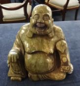 A modern hardstone carved figure of a Buddha, height 18cm.