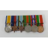 A Geo V Great War medal awarded to 'R.A.A. Cole' together with five WWII medals including 'Air