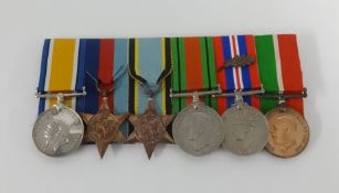 A Geo V Great War medal awarded to 'R.A.A. Cole' together with five WWII medals including 'Air