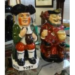 A Royal Doulton 'Sir John Falstaff' toby jug and another by 'Associated Potteries El & Stand' (2).