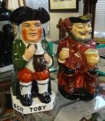 A Royal Doulton 'Sir John Falstaff' toby jug and another by 'Associated Potteries El & Stand' (2).