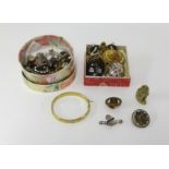 A collection of various costume jewellery, brooches, bangle, some antique pieces etc.