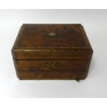 A Victorian and parquetry inlaid writing slope and sewing box.
