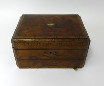 A Victorian and parquetry inlaid writing slope and sewing box.