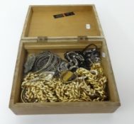 A collection of various costume jewellery including gilt necklaces, bracelets etc.