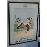 A Tin Tin poster 'Le Tresor De Rackham Le Rouge' in black frame, 84cm x 63cm